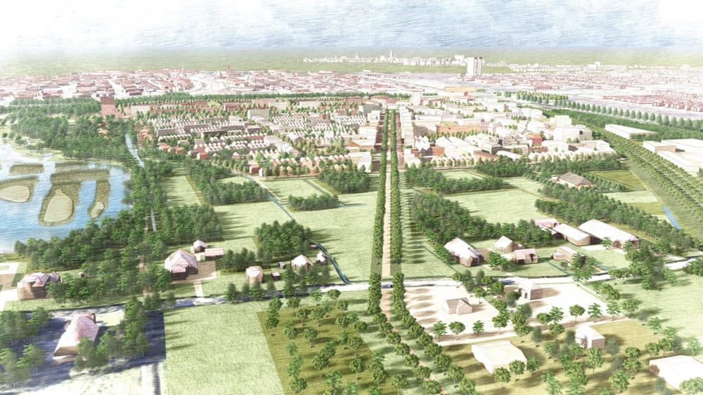 een impressie van de Uitbreiding Driebondsbos met meer bos